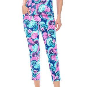 Claudia Cropped Legging in Navy Shells